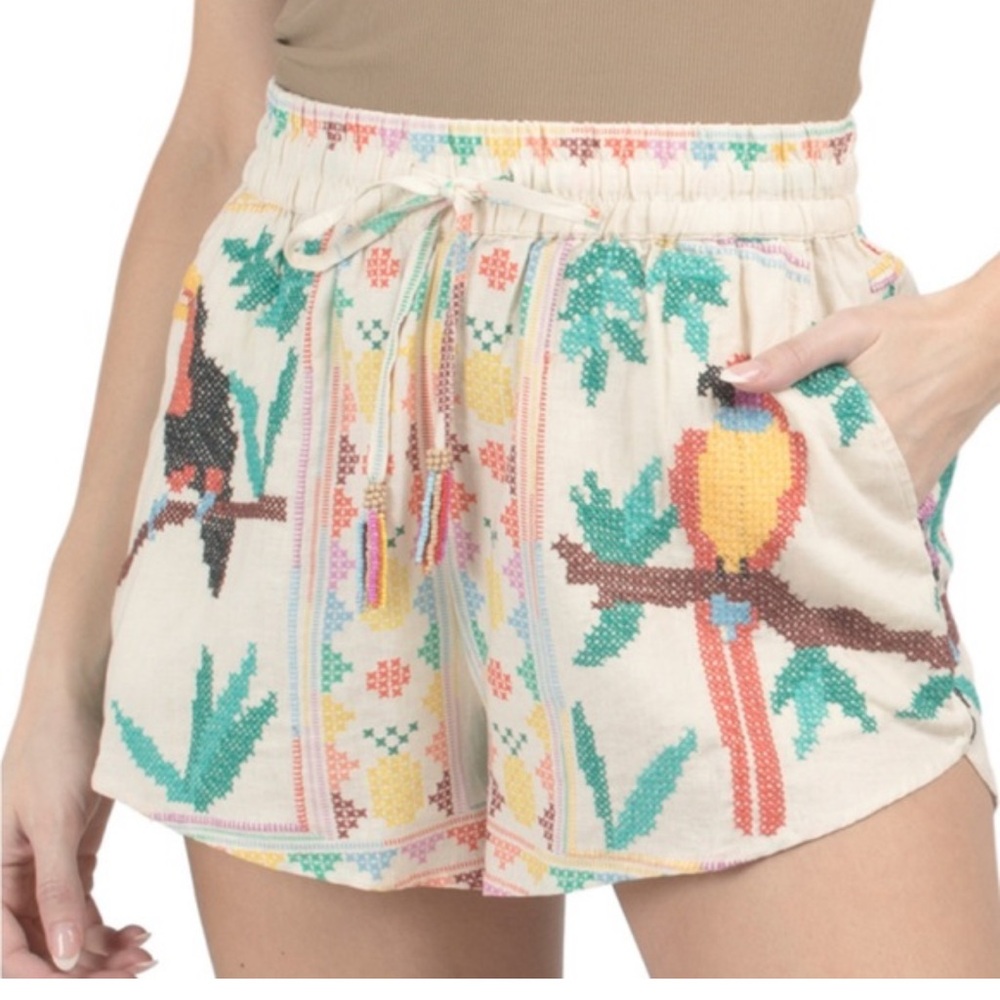 New FARM Rio Tropical Parrot High Waist Shorts